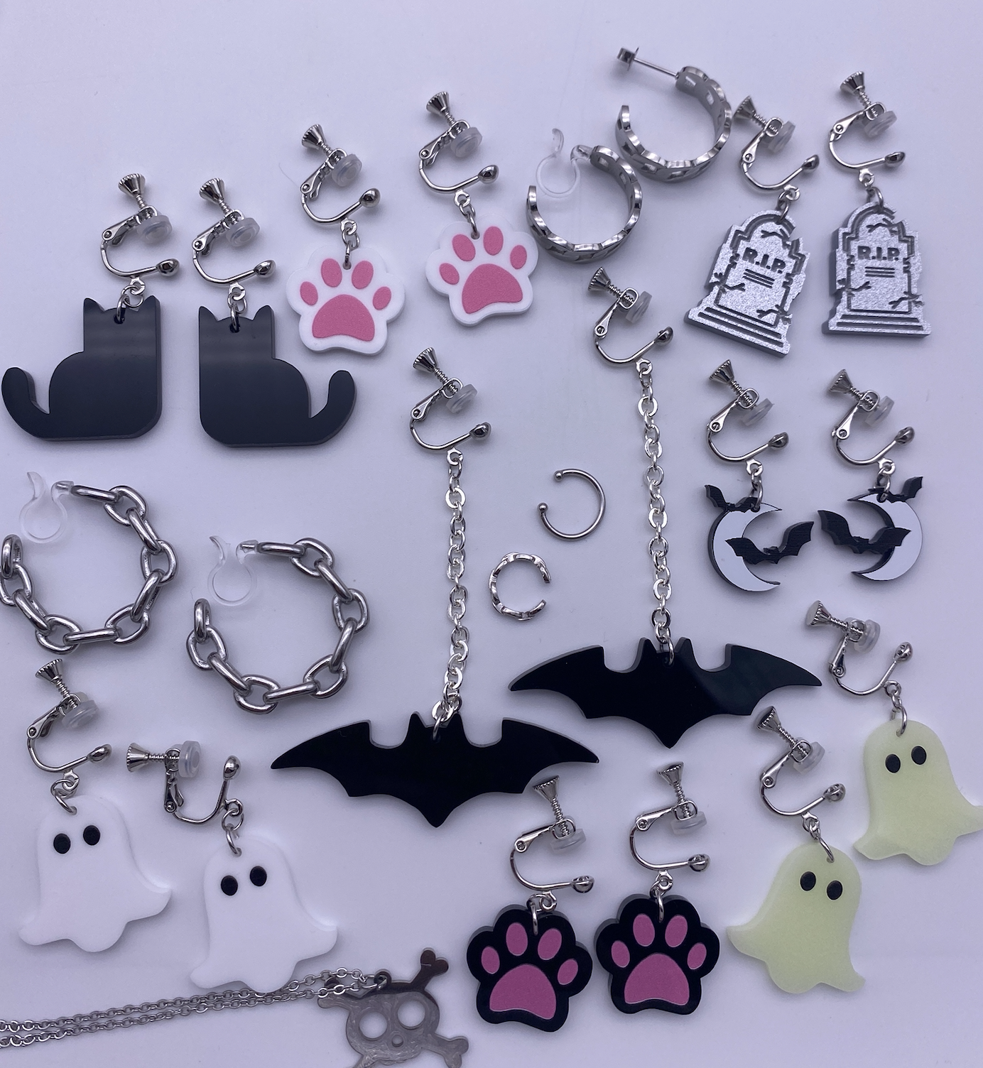 spooky mini moon earrings