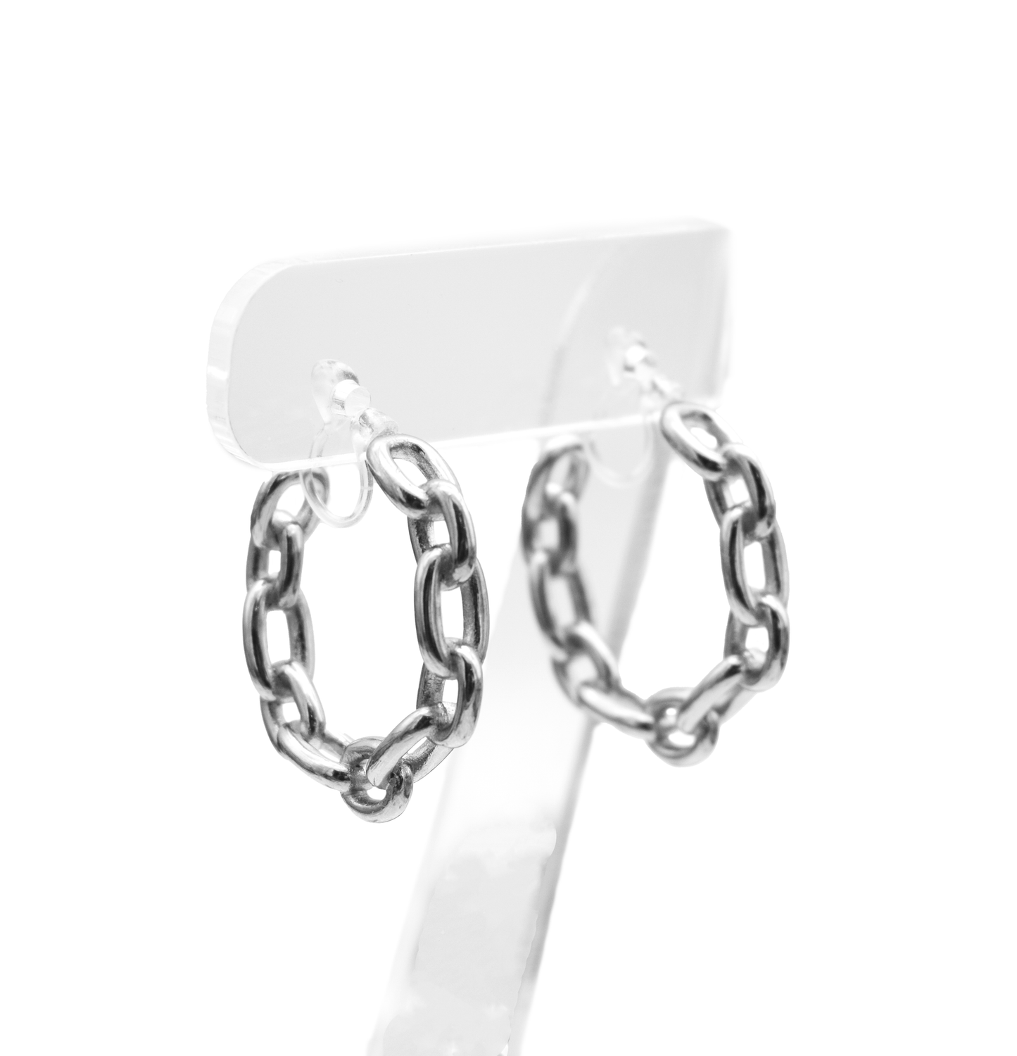 cable link chain hoop earrings