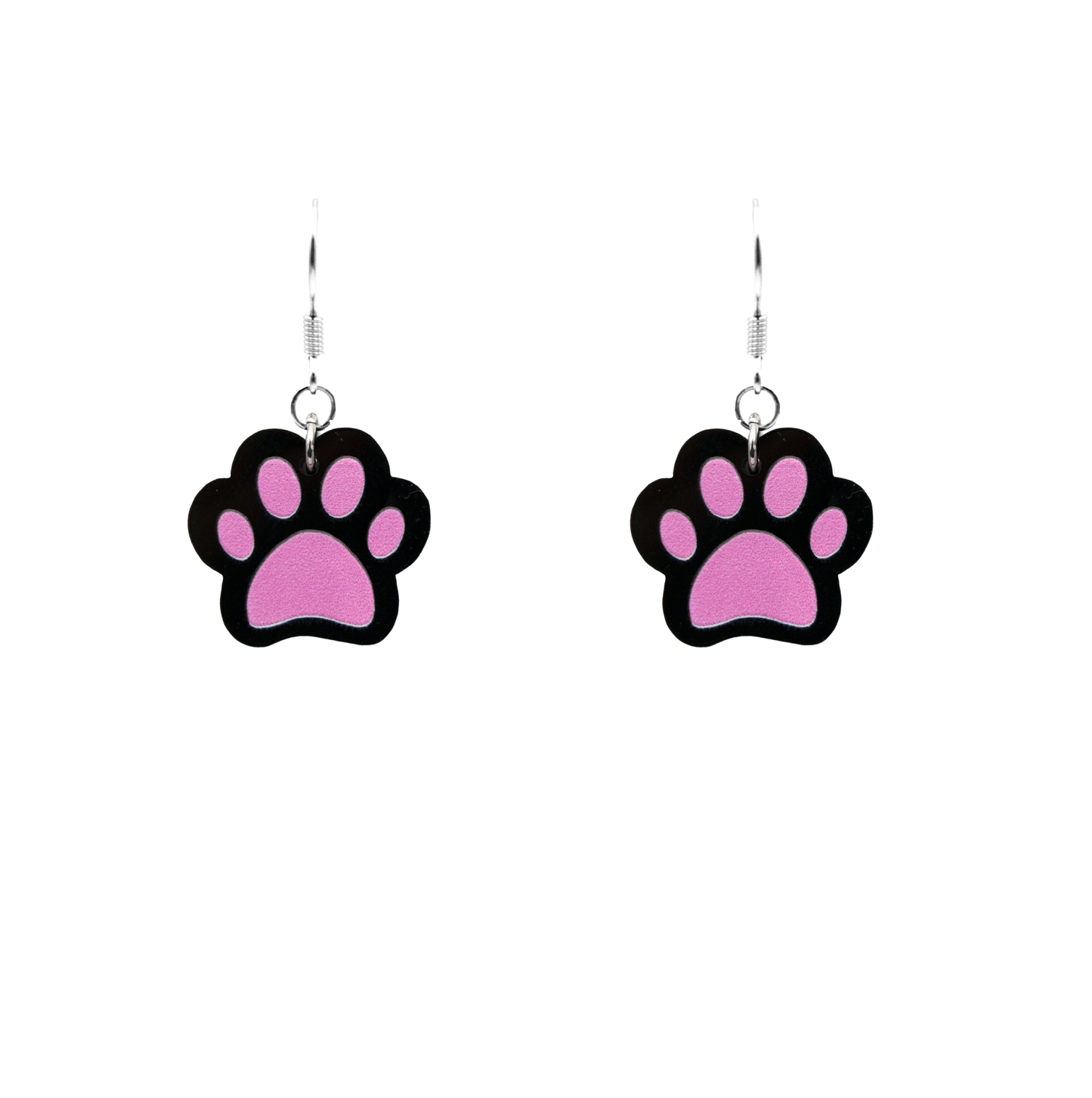 black paw print earrings