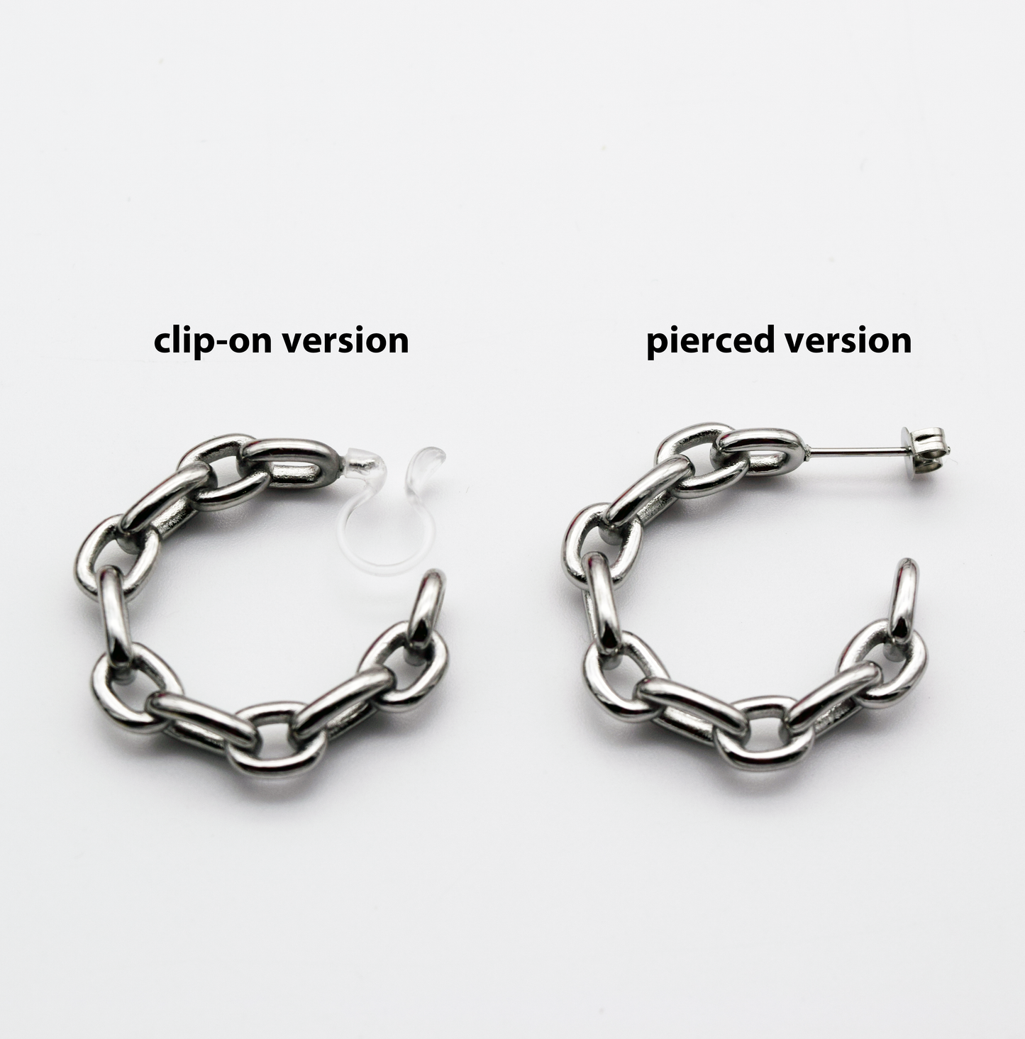 cable link chain hoop earrings