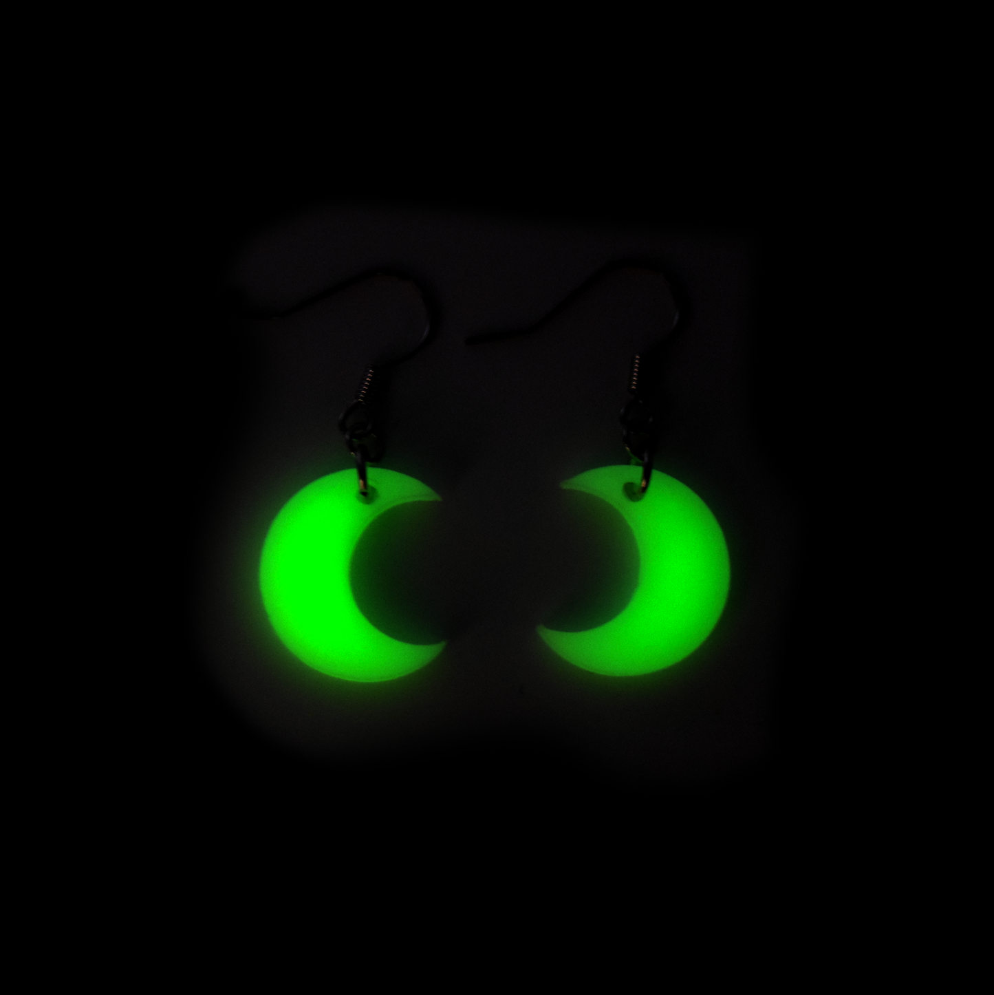 glow mini moon earrings