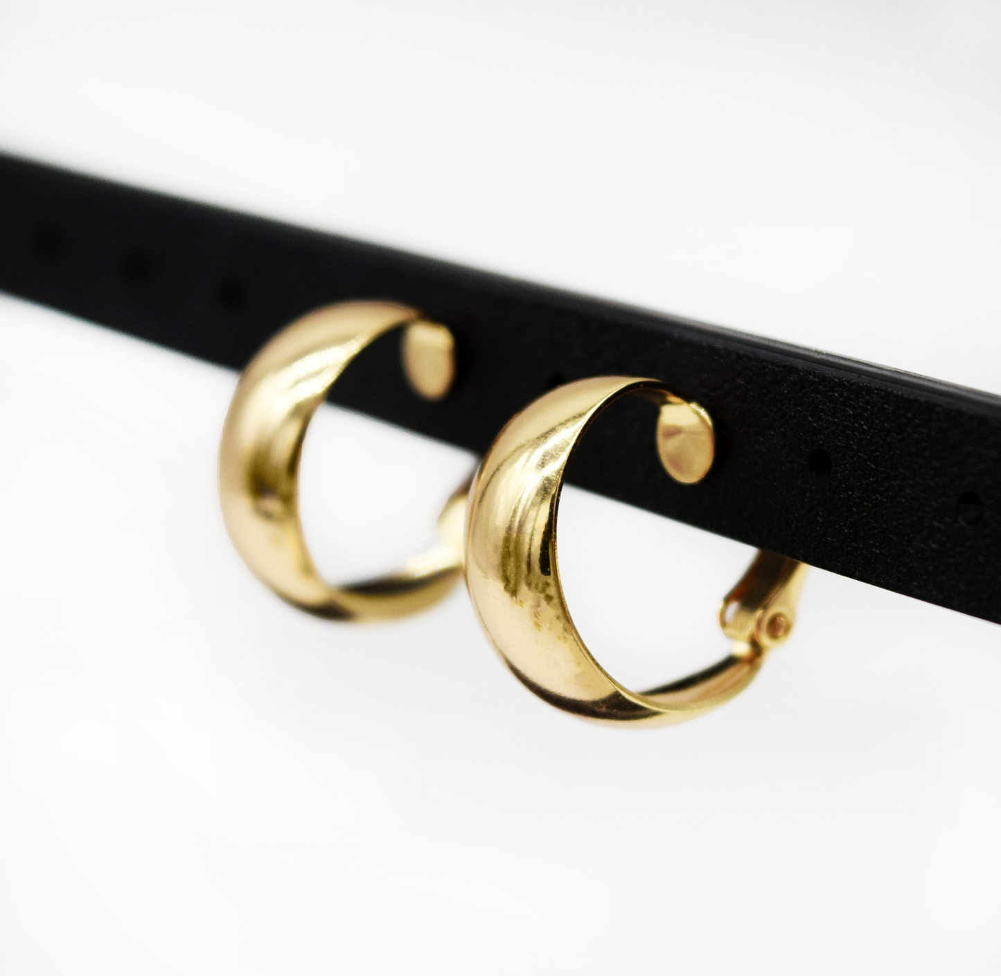 gold unpierced hoop earrings