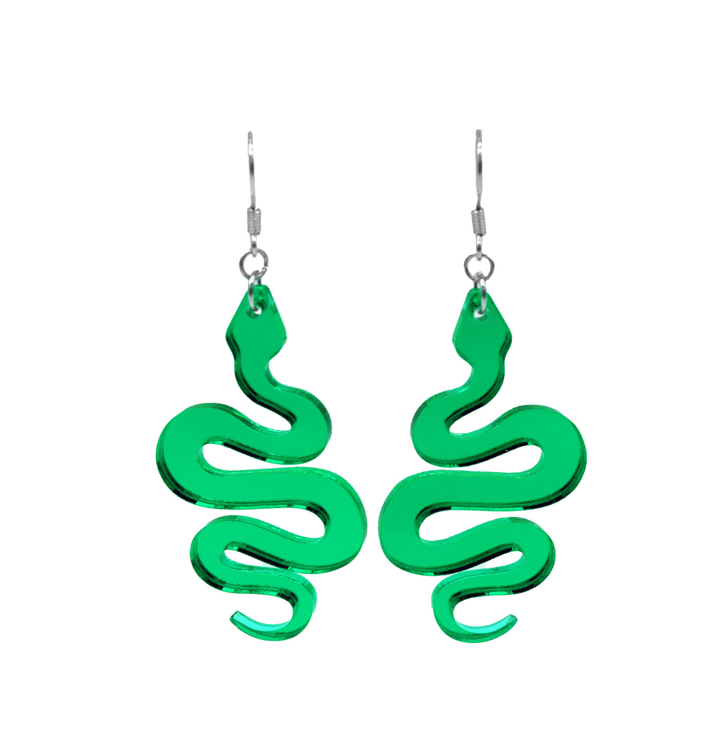 green snake earrings