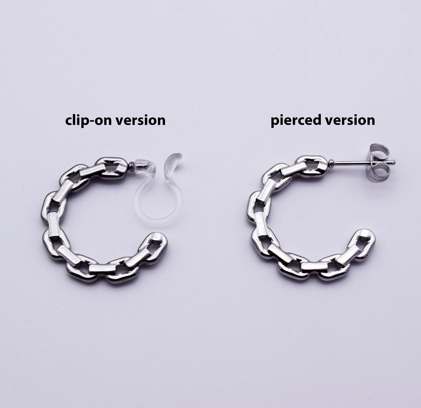 flat cable link chain hoop earrings