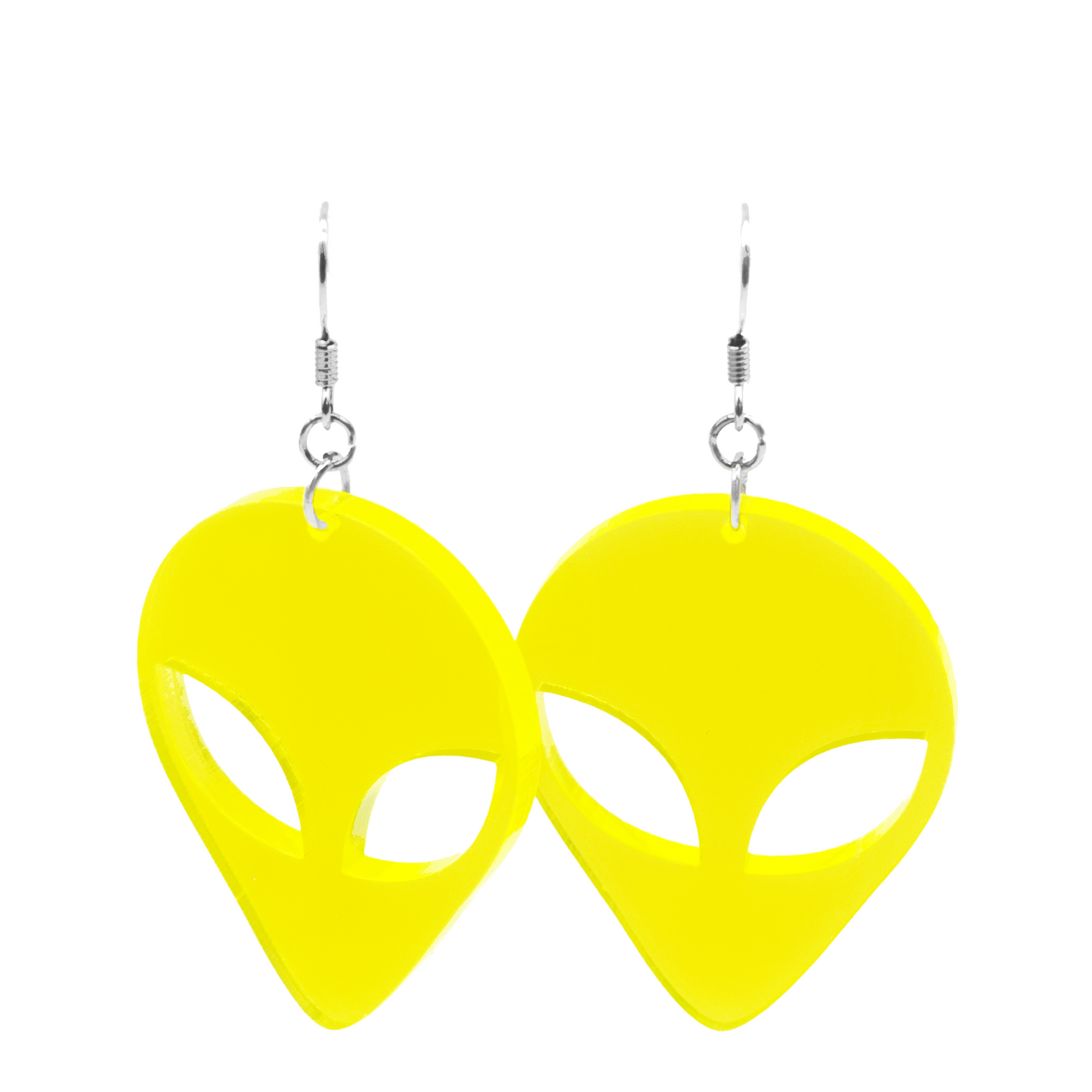 yellow alien earrings (glow in uv/blacklight)