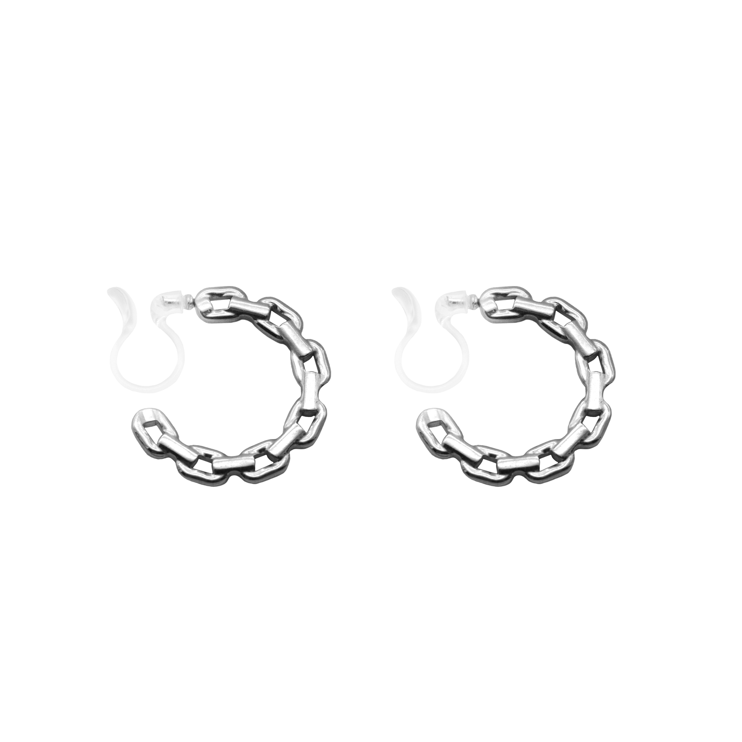flat cable link chain hoop earrings