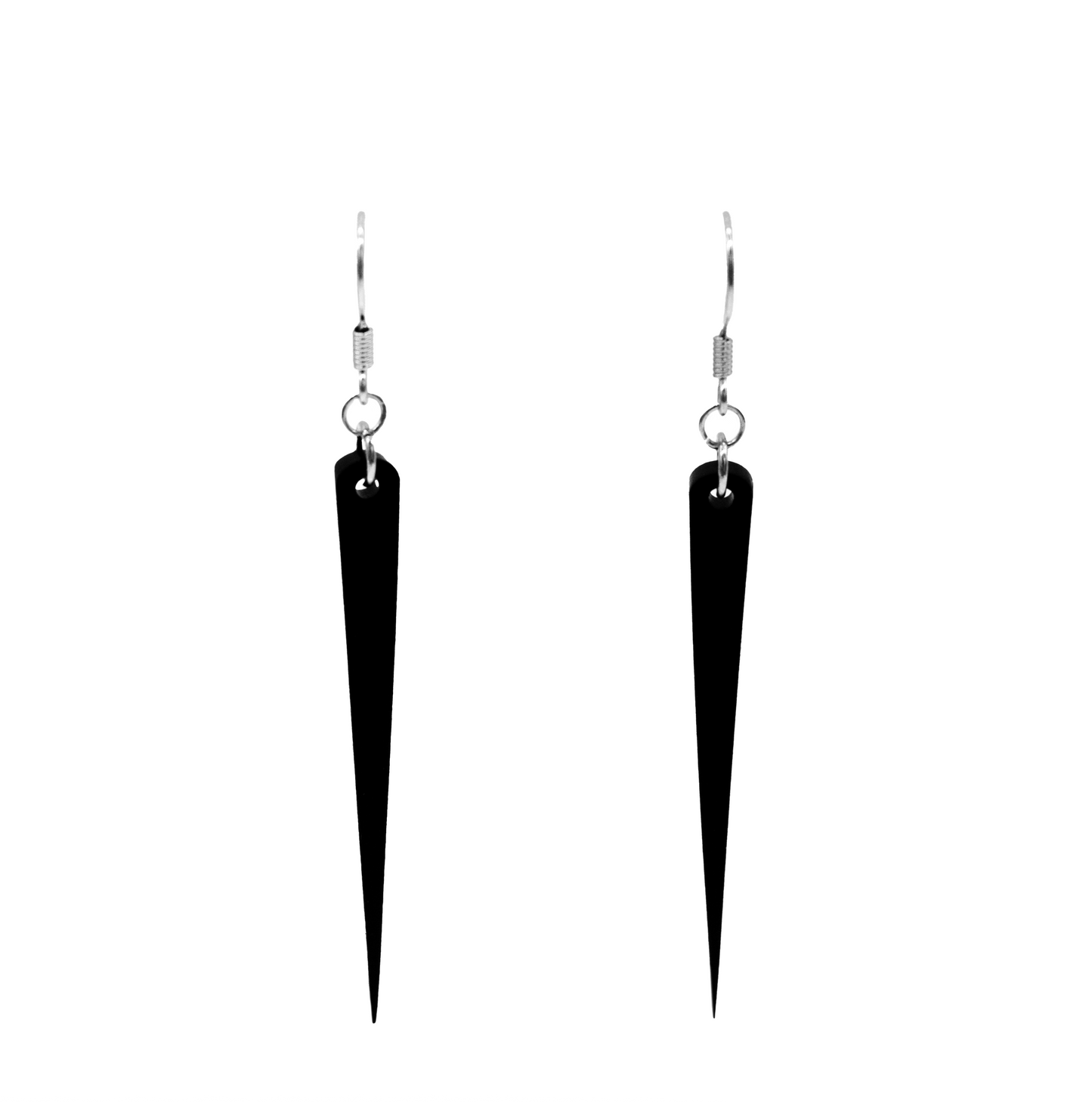 black long spike earrings