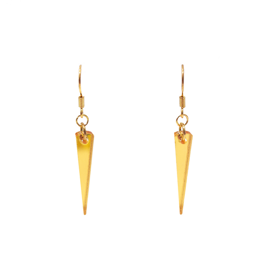 gold small spike earrings