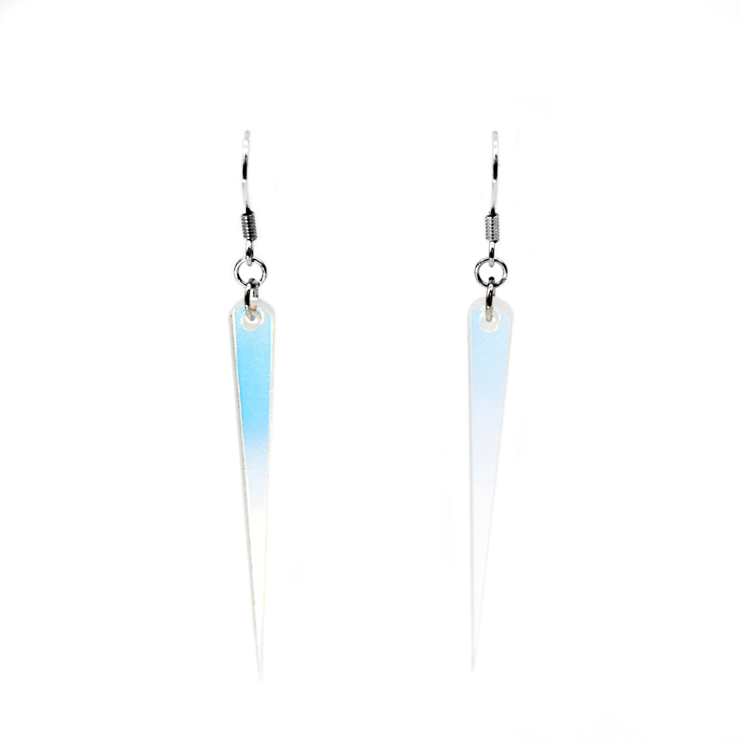 iridescent long spike earrings