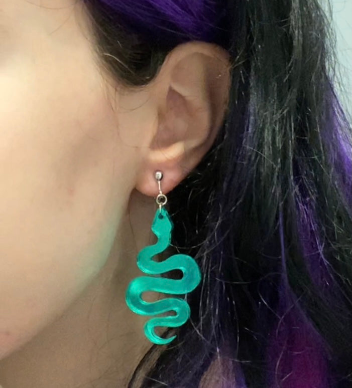 black snake earrings