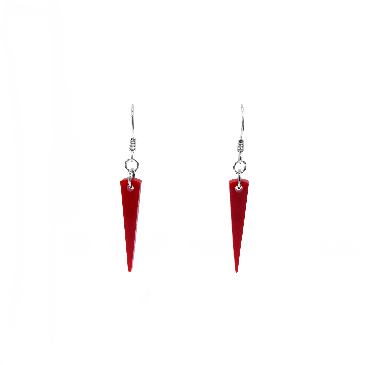 red small spike earrings