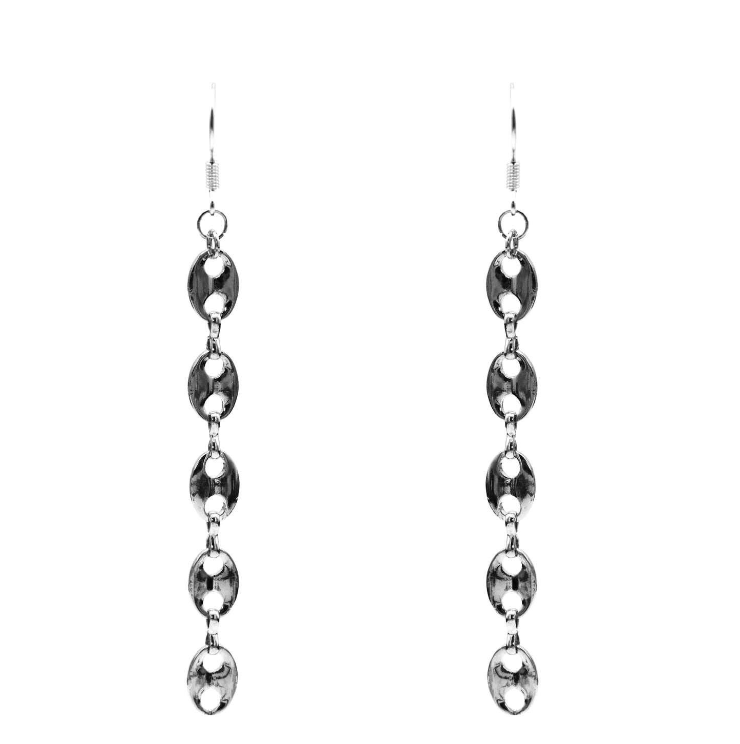 long tab chain earrings