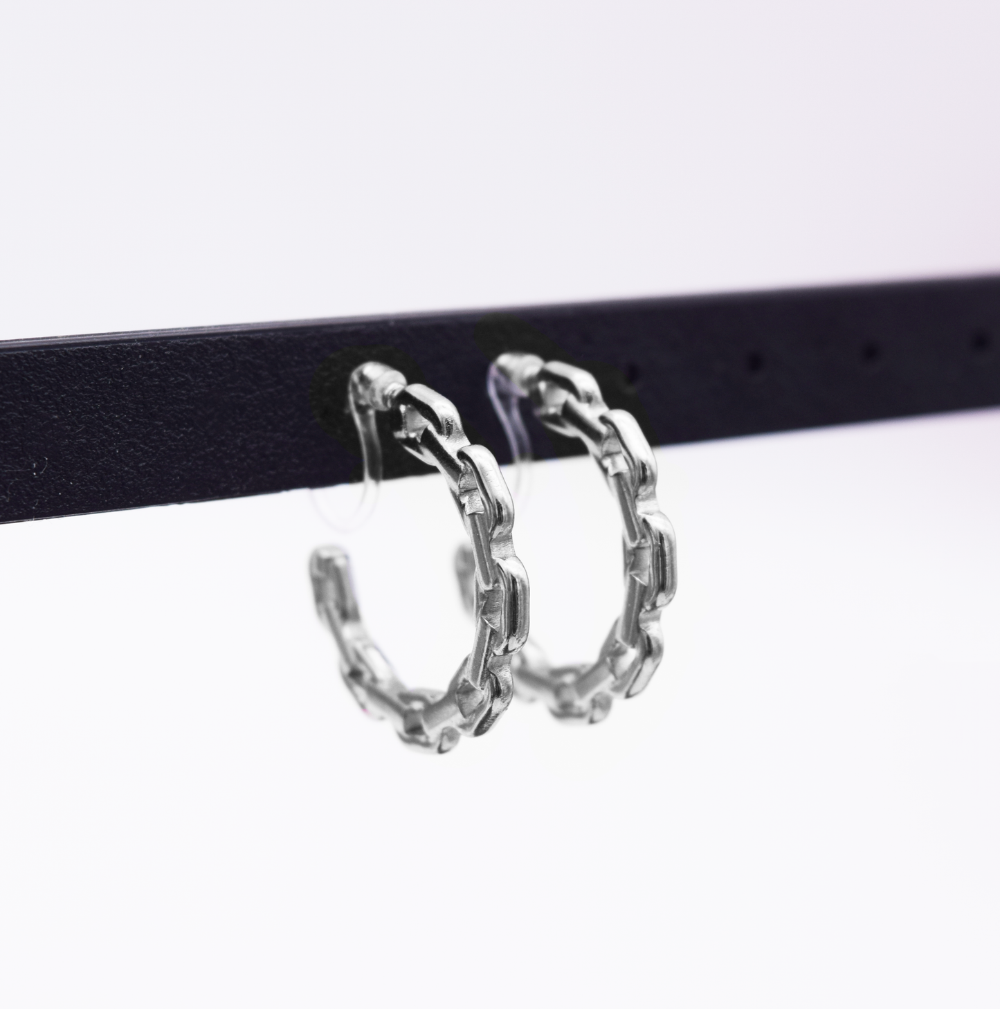 flat cable link chain hoop earrings