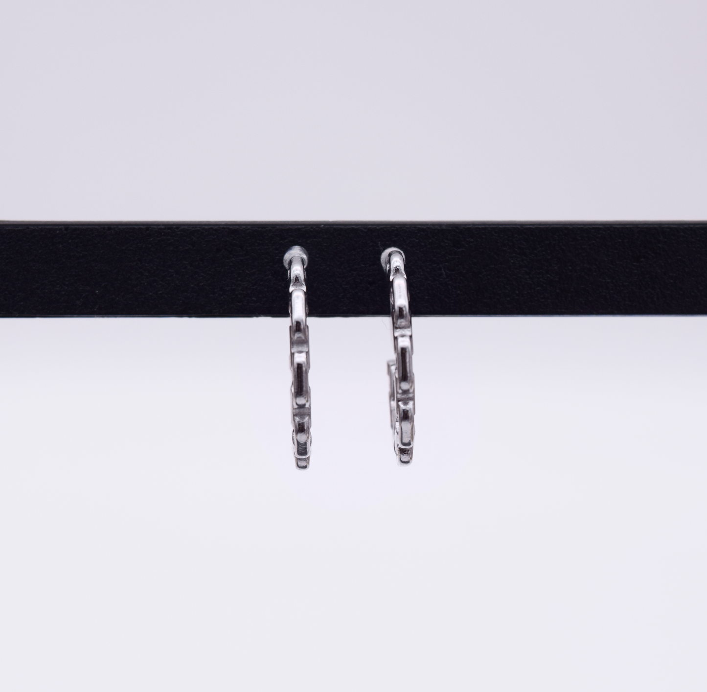 flat cable link chain hoop earrings