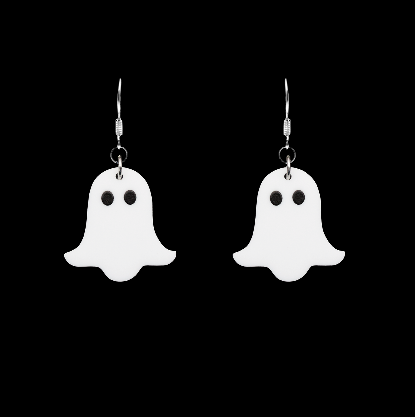 white ghost earrings