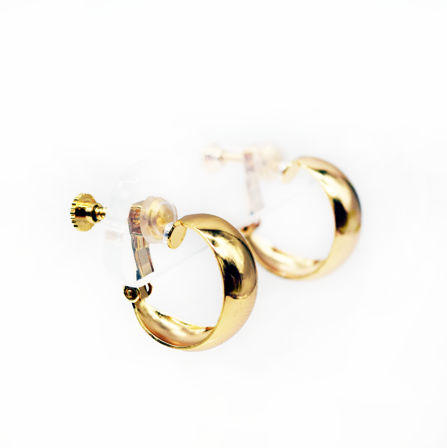 gold unpierced hoop earrings