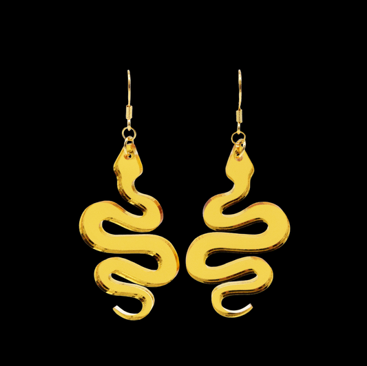 golden snake earrings