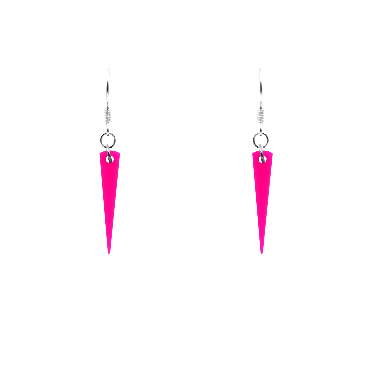 hot pink small spike earrings