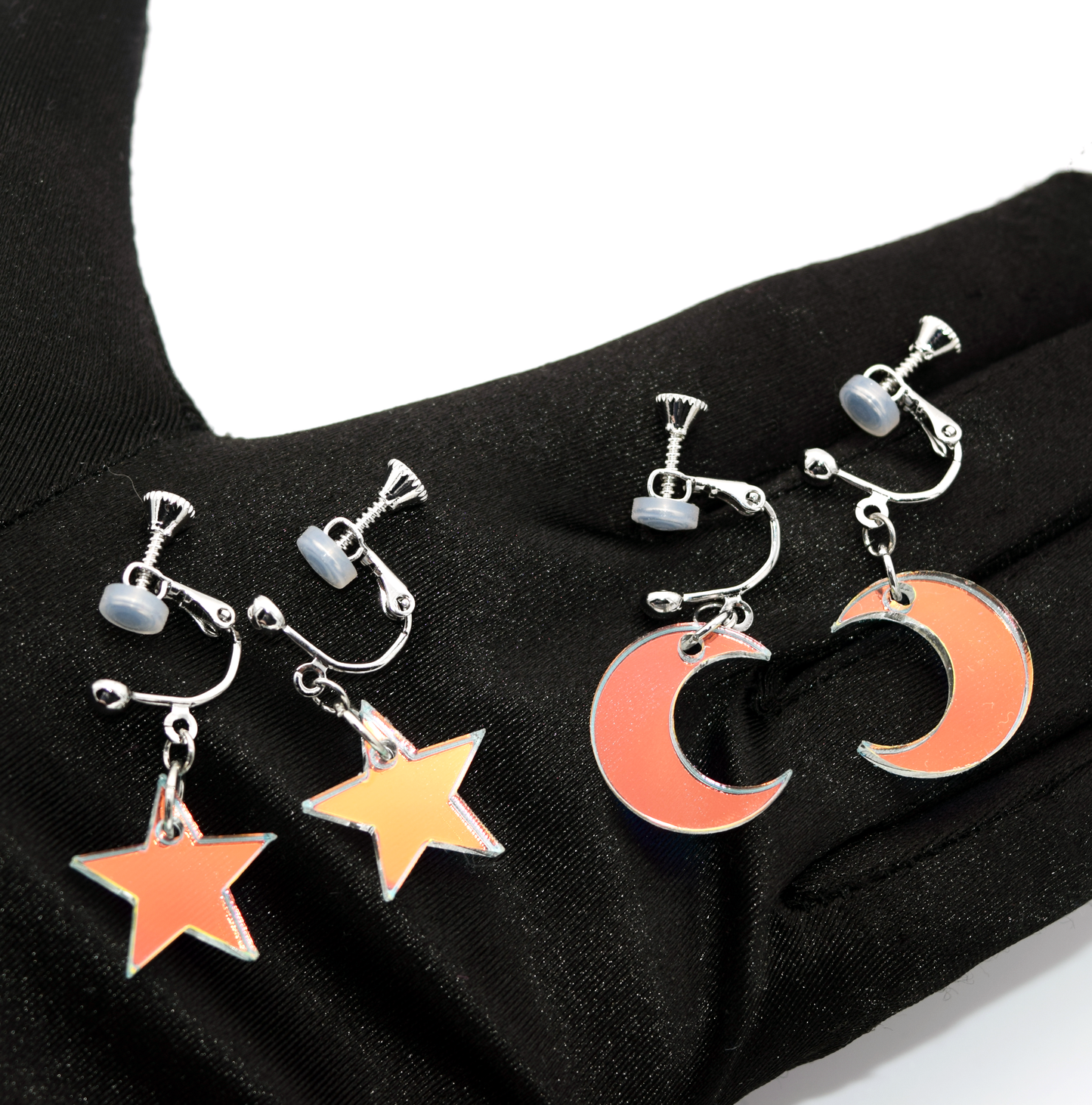 iridescent mini star earrings