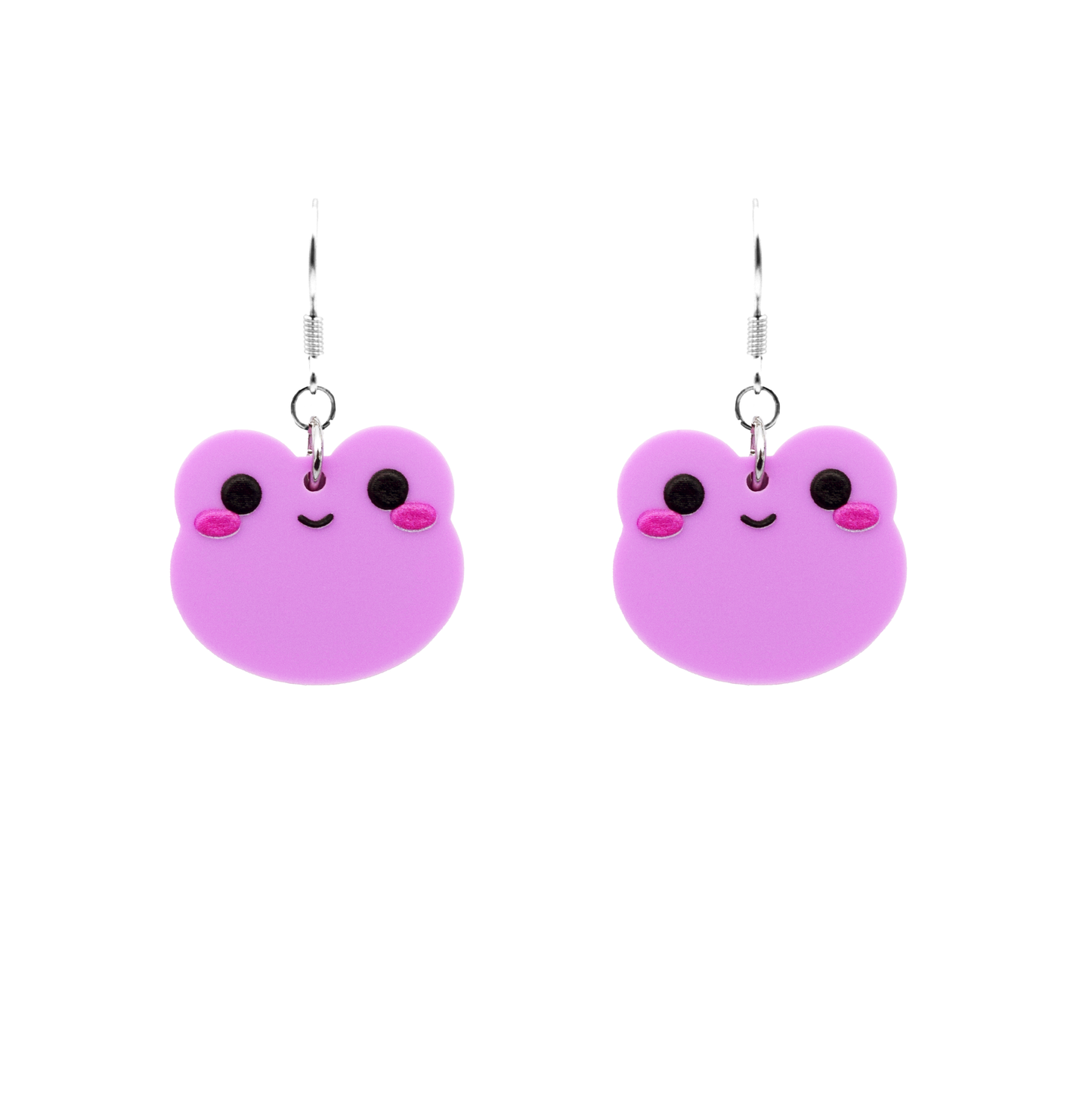 lil pink frog earrings