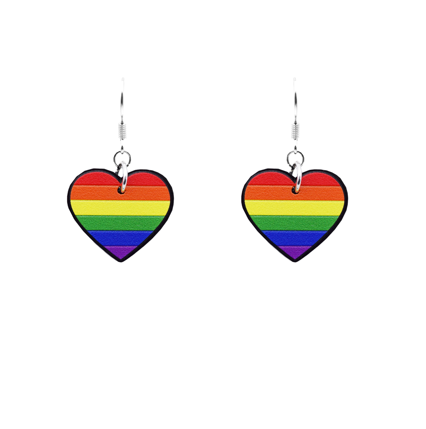 pride heart earrings