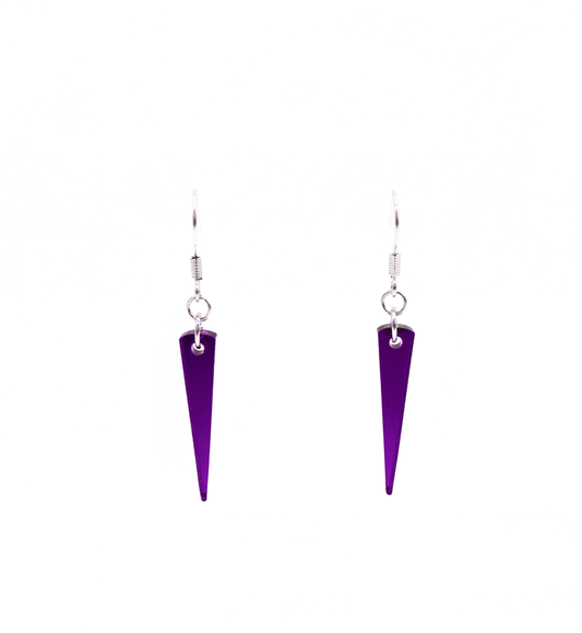 purple small spike earrings