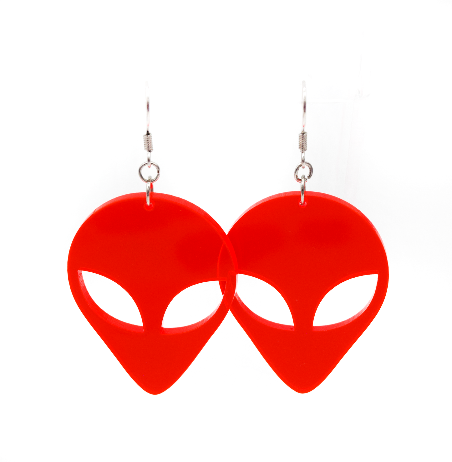 red/orange alien earrings (glow in uv/blacklight)