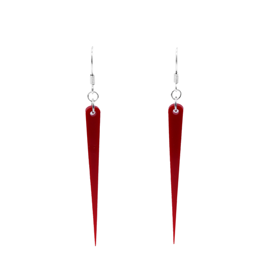 red long spike earrings