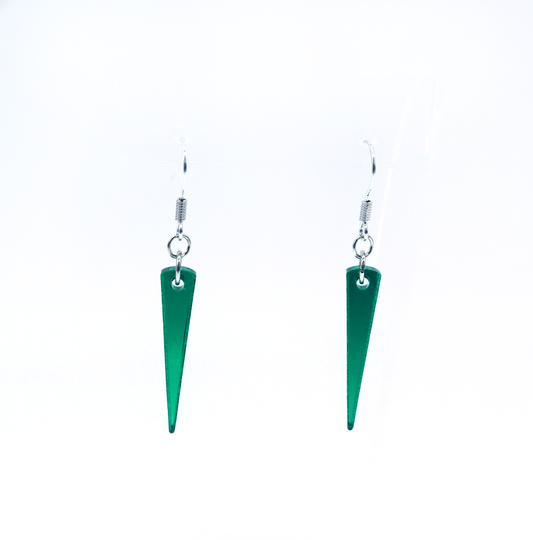 green small spike earrings