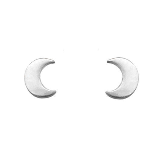 moon studs - silver
