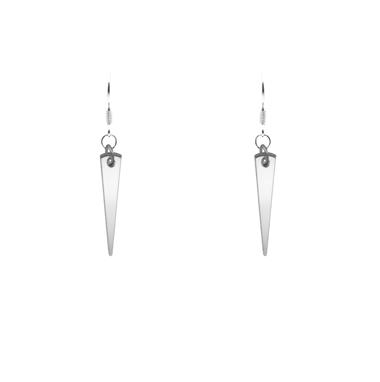 silver small spike earrings